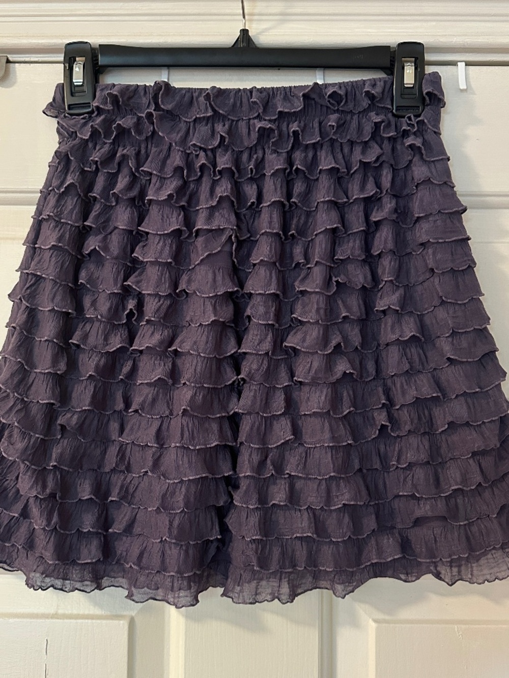 Xhilaration Purple Tiered Ruffle Mini Skirt Women's Small Elastic Coquette